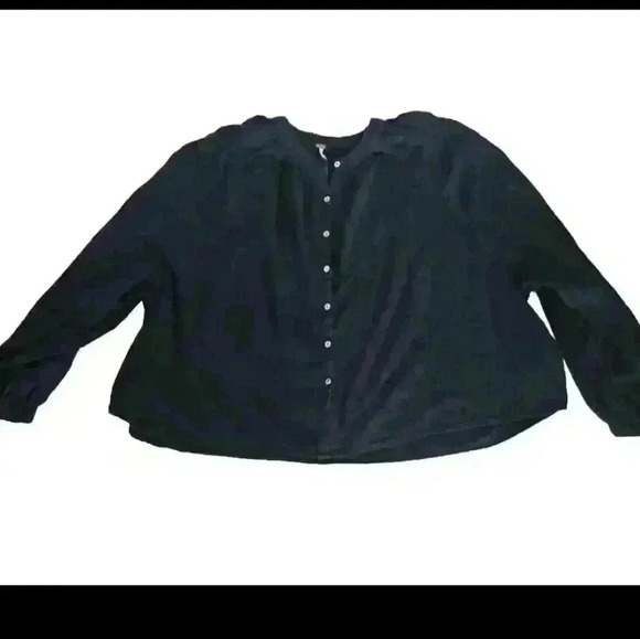 Free People Womens Navy Down From The Clouds Long Sleeve Blouse XS - Picture 7 of 12